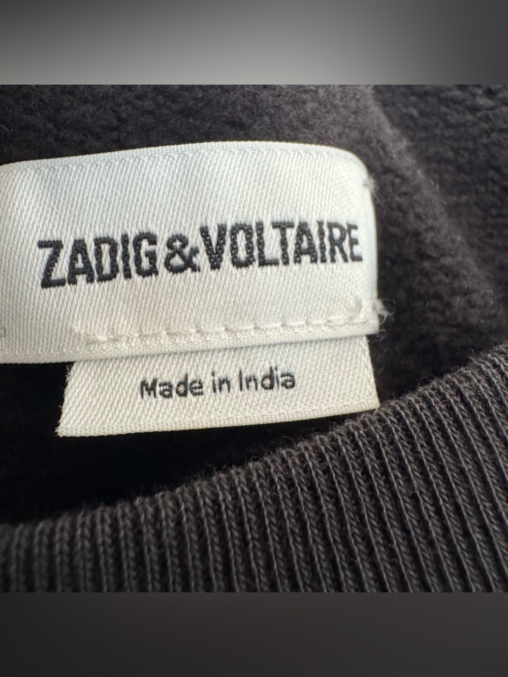 Zadig & Voltaire Upper Amour Foil Black Gold Crewneck Pullover Sweatshirt Cotton - Picture 8 of 11